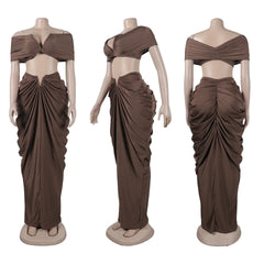 Lailah - Two-Piece Draped Maxi Set