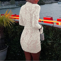 Reiko - Lace Keple Cutt Out Mini Vestido