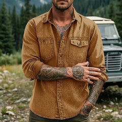 Dravion – Washed Button Down Utility Shirt