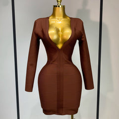 Virellea – Deep V Bandage Mini Dress