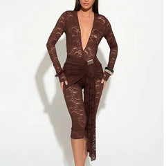 Wyatt - Lace V Neck Jumpsuit