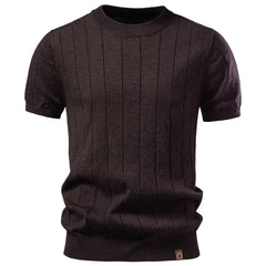 Vaelorin – Ribbed Knit Short Sleeve Crew Neck Top