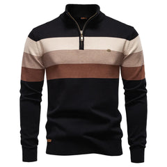 Lionel – Men’s Striped Quarter-Zip Sweater