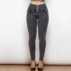 Cheeky Button High Waist Butt Lift Jeggings