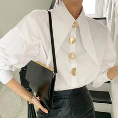 Bellamy - Statement Collar Button Detail Blouse