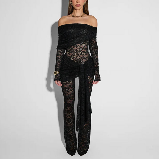 Lovis - Lace Off Shoulder Jumpsuit