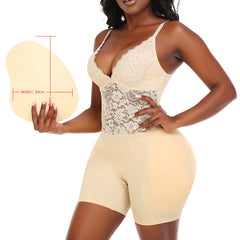 Full Body Lace Bodysuit with Hip Pads