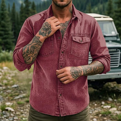 Dravion – Washed Button Down Utility Shirt