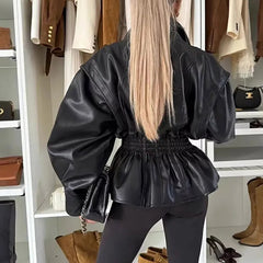 Morwenna - Oversized Faux Leather Jacket