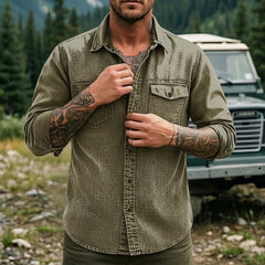 Dravion – Washed Button Down Utility Shirt