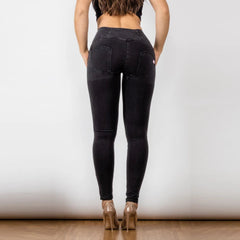 Cheeky Button High Waist Butt Lift Jeggings