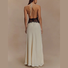 Saide - Halter Gown with Lace Accents