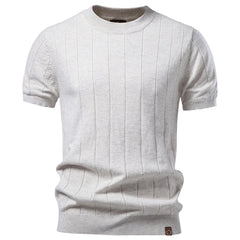 Vaelorin – Ribbed Knit Short Sleeve Crew Neck Top