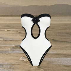 Elvarisse – Contrast Cut-Out One Piece Swimsuit