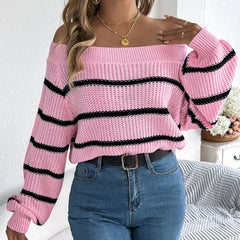 Mabel – Schulterfreier Pullover mit Streifen
