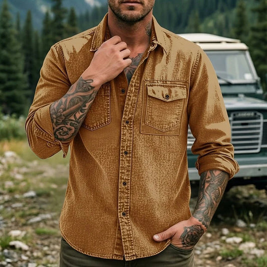 Dravion – Washed Button Down Utility Shirt