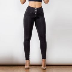 Cheeky Button High Waist Butt Lift Jeggings