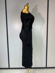 Lysandria – One Shoulder Safety Pin Bandage Evening Dress