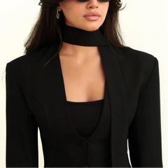 Rynelle - Structured Blazer with Scarf Detail