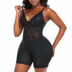 Full Body Lace Bodysuit with Hip Pads