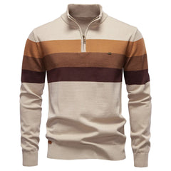 Lionel – Men’s Striped Quarter-Zip Sweater