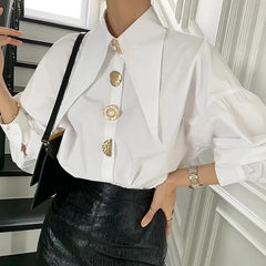 Bellamy - Statement Collar Button Detail Blouse