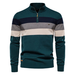Lionel – Men’s Striped Quarter-Zip Sweater