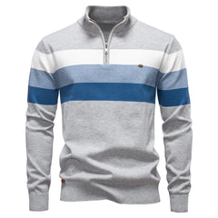 Lionel – Men’s Striped Quarter-Zip Sweater
