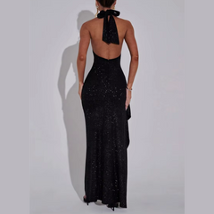 Sparkle - Vestido maxi de Black Thigh High Split Split
