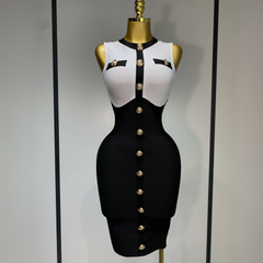 Thekla - Gold Button Bandage Dress