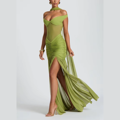 Ariella - Off-Shoulder Mesh Gown