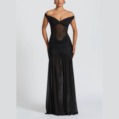 Ariella - Off-Shoulder Mesh Gown