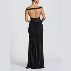 Ariella - Off-Shoulder Mesh Gown