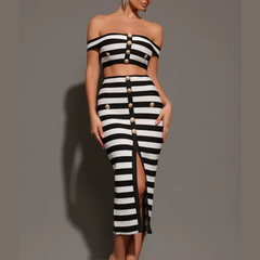 Aspen - Two-Piece Striped Bandage Set