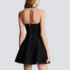 Bailey - Black Halter A-Line Bandage Dress