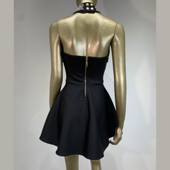 Bailey - Black Halter A-Line Bandage Dress