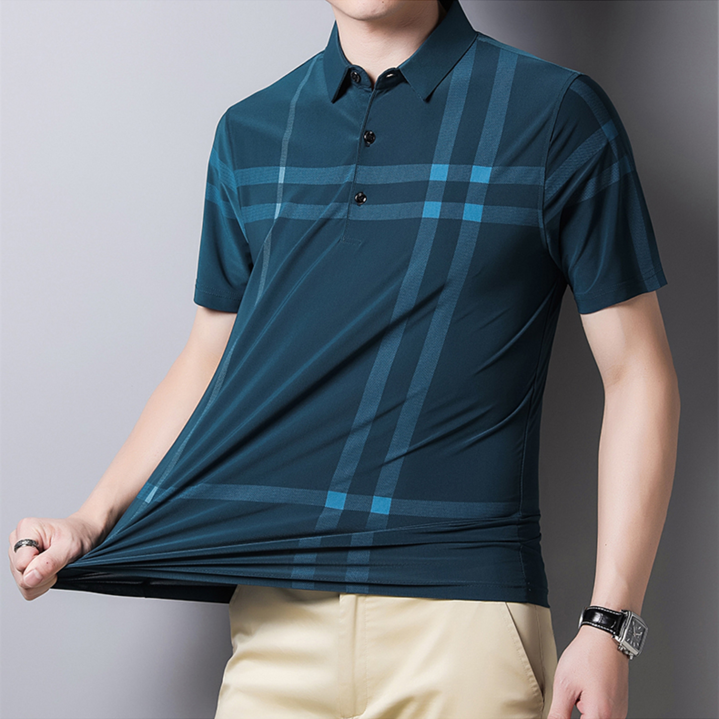 Ben - Checked Anti-Wrinkle Polo Shirt