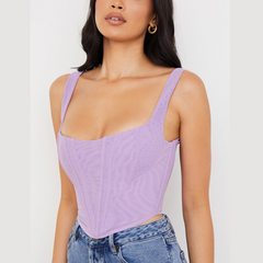 Mazie - Lavendelfarbenes Bustier-Korsett-Top