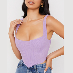 Mazie - Lavendelfarbenes Bustier-Korsett-Top