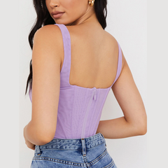 Mazie - Lavendelfarbenes Bustier-Korsett-Top