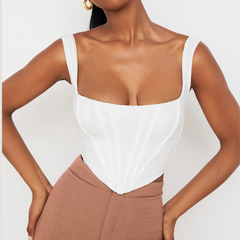 Mazie – Weißes Bustier-Korsett-Top