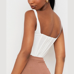 Mazie – Weißes Bustier-Korsett-Top