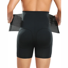 Vadderade shapewear-shorts för män och inbyggt midjebälte