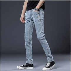Camilo - Stretchy Mid-Waist Denim Pants