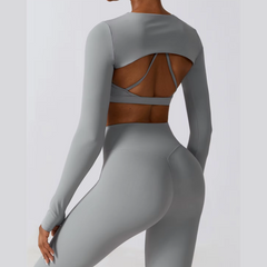 Kyveli - Conjunto de ropa activa de manga larga de 3 piezas