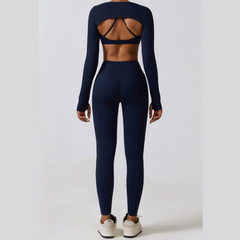 Kyveli - Conjunto de ropa activa de manga larga de 3 piezas