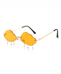 Ramlösa molnsolglasögon med ljusande tofsar