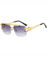 Randlose Sonnenbrille mit Farbverlauf und Doppelsteg