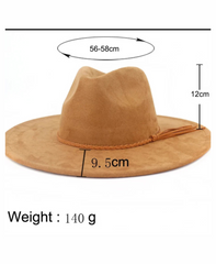 Toni – Fedora-Hut aus Wildlederimitat mit breiter Krempe