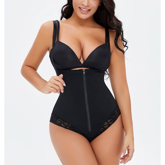 Zip Front Bodysuit With Adjustable Straps - Model Mannequin